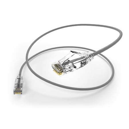 Unc Group Clearfit Slim Cat6 28Awg Patch Cable, Snagless, Gray, 6 Inch, High CS6-06I-GRY